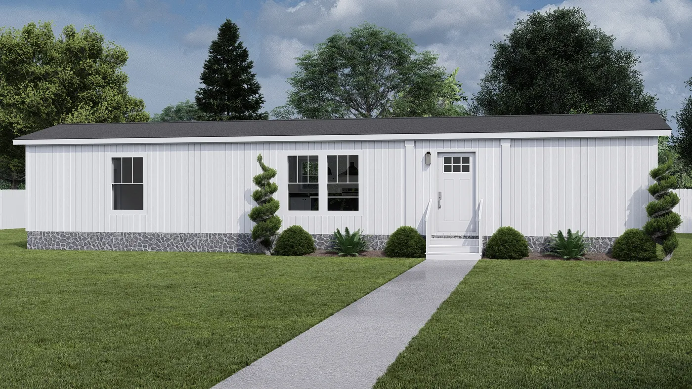 The STILL THE ONE Exterior. This Manufactured Mobile Home features 2 bedrooms and 2 baths.