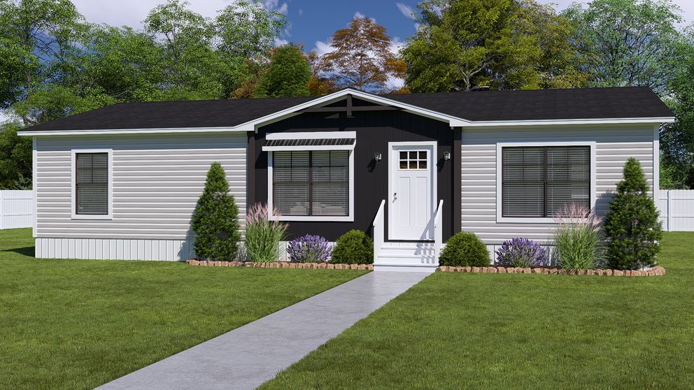 The SAWYER ELITE Exterior. This Manufactured Mobile Home features 3 bedrooms and 2 baths.