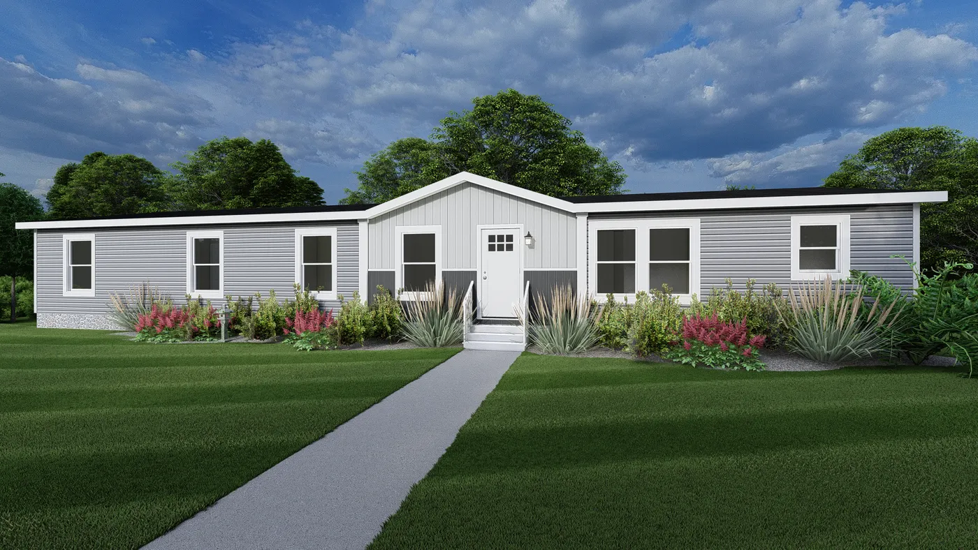 The BREEZE FARMHOUSE 72 Exterior. This Manufactured Mobile Home features 4 bedrooms and 2 baths.