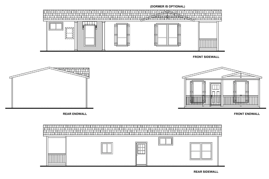 The PRINCE Exterior with Optional Porch. This Manufactured Mobile Home features 3 bedrooms and 2 baths.