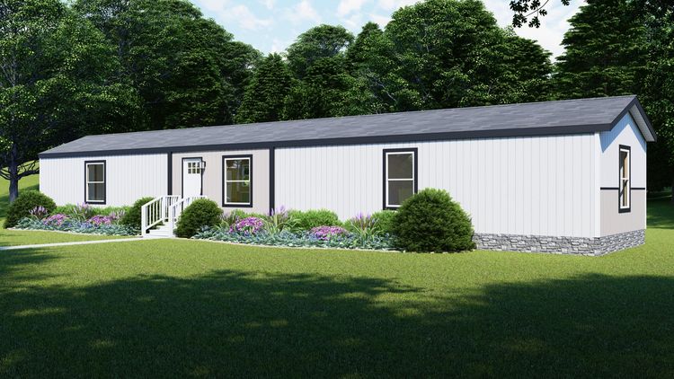 Tulle White - Colonial elevation. The SYDNEY Exterior. This Manufactured Mobile Home features 3 bedrooms and 2 baths.