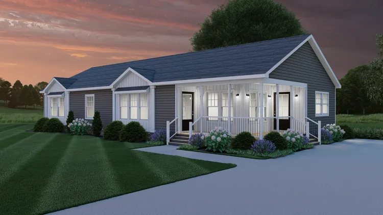 The 1442 CAROLINA SOUTHERN COMFORT Exterior. This Manufactured Mobile Home features 3 bedrooms and 2 baths.