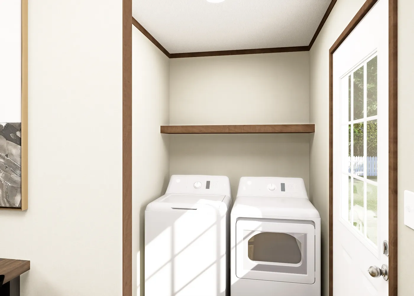 The LEWIS Exterior. This Manufactured Mobile Home features 2 bedrooms and 2 baths.