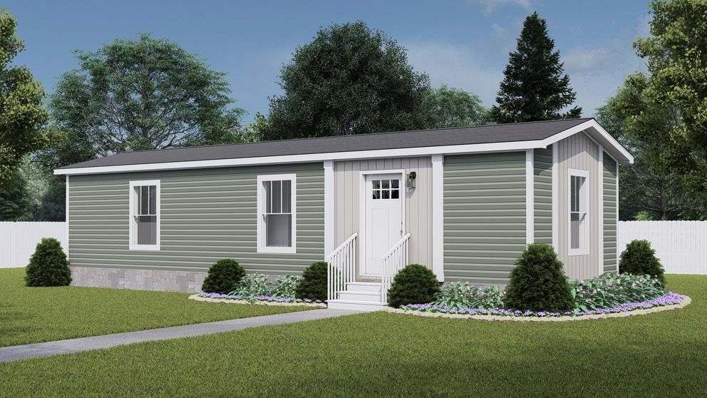 The YESTERDAY Exterior. This Manufactured Mobile Home features 1 bedroom and 1 bath.