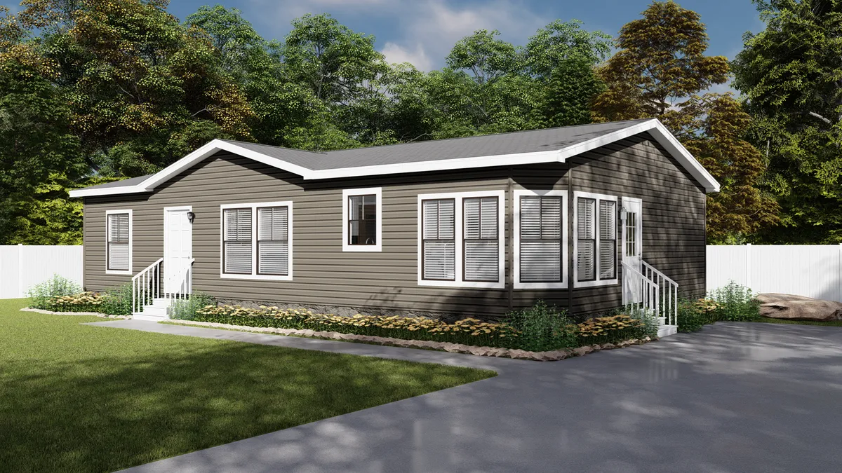 The THE MAVERICK Exterior. This Manufactured Mobile Home features 3 bedrooms and 2 baths.