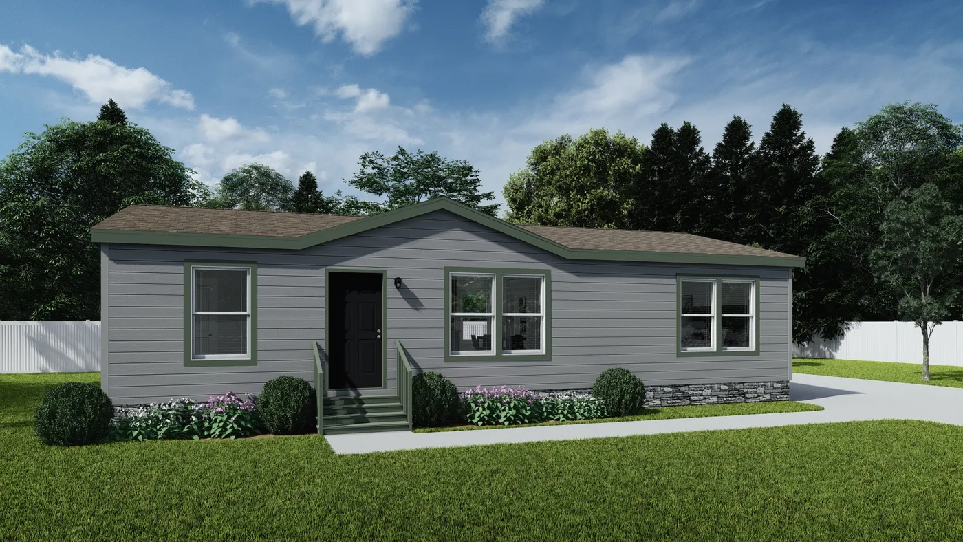 The DRM443F 44'              DREAM Exterior. This Manufactured Mobile Home features 3 bedrooms and 2 baths.