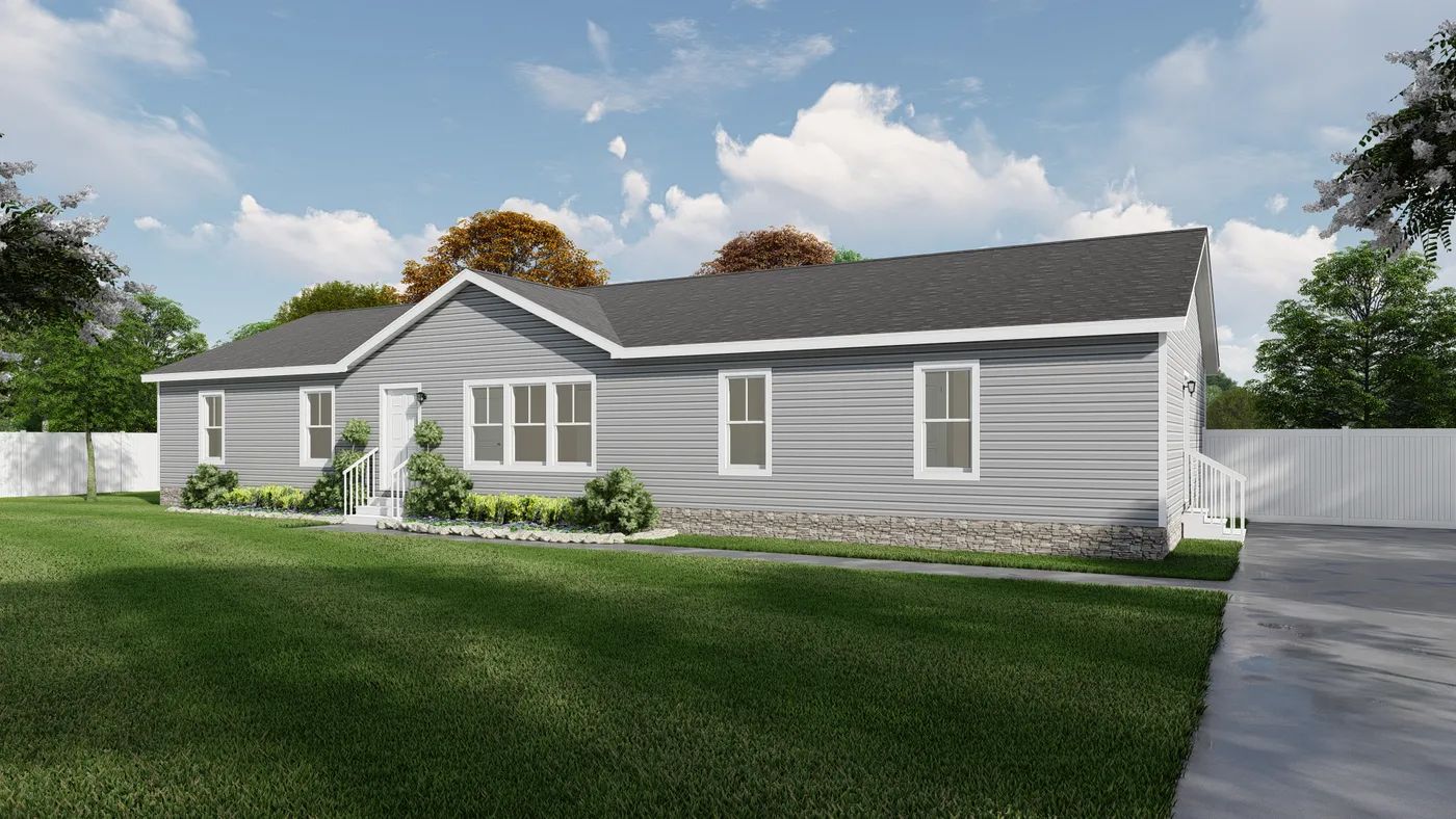 The LEGEND 402 MOD Exterior. This Modular Home features 3 bedrooms and 2 baths.