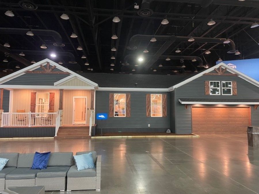 The MCCANN BLVD 6830-MS070 SECT Exterior. Shown with onsite construction of awning and garage