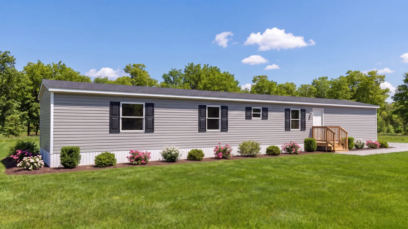 The ASPEN Exterior. This Manufactured Mobile Home features 3 bedrooms and 2 baths.