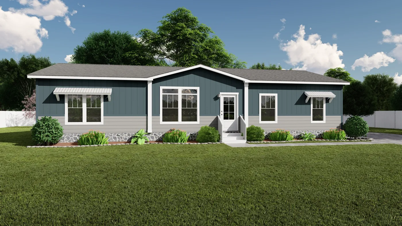 The EL CAPITAN Exterior. This Manufactured Mobile Home features 3 bedrooms and 2 baths.