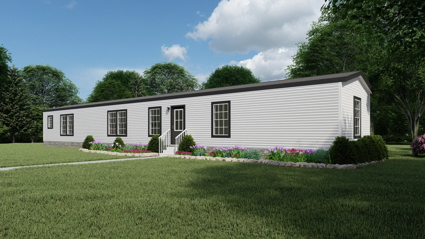 The THE MERCER Exterior. This Manufactured Mobile Home features 3 bedrooms and 2 baths.