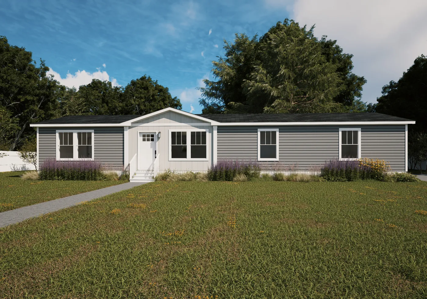 The SEQUENCE Exterior. This Manufactured Mobile Home features 4 bedrooms and 2 baths.
