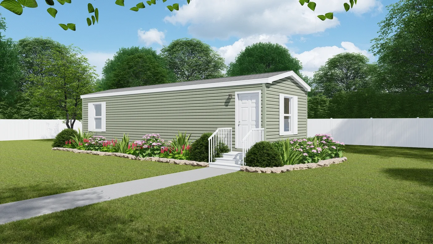 The ONYX Exterior. This Manufactured Mobile Home features 1 bedroom and 1 bath.