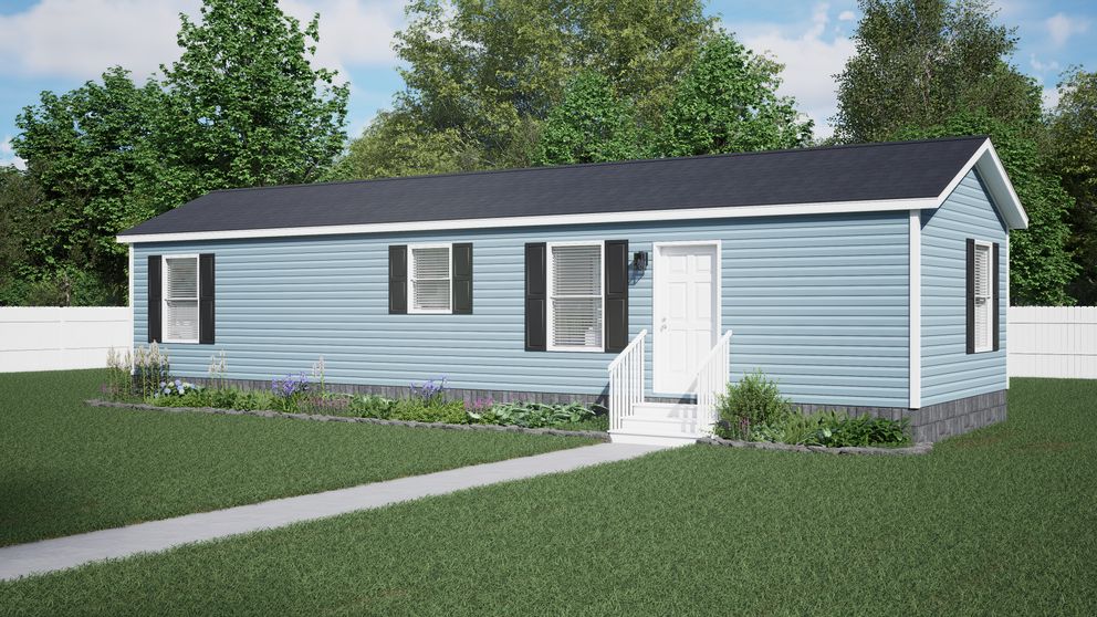 The 4816-CC05 OASIS 48 Exterior. This Manufactured Mobile Home features 2 bedrooms and 1 bath.