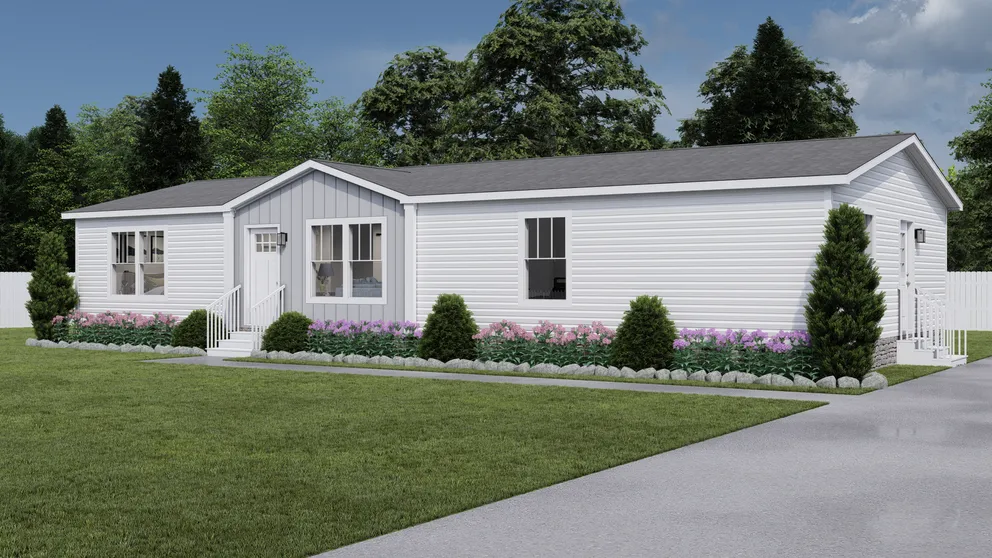 White - The BROWN EYED GIRL Exterior. This Manufactured Mobile Home features 4 bedrooms and 2 baths.