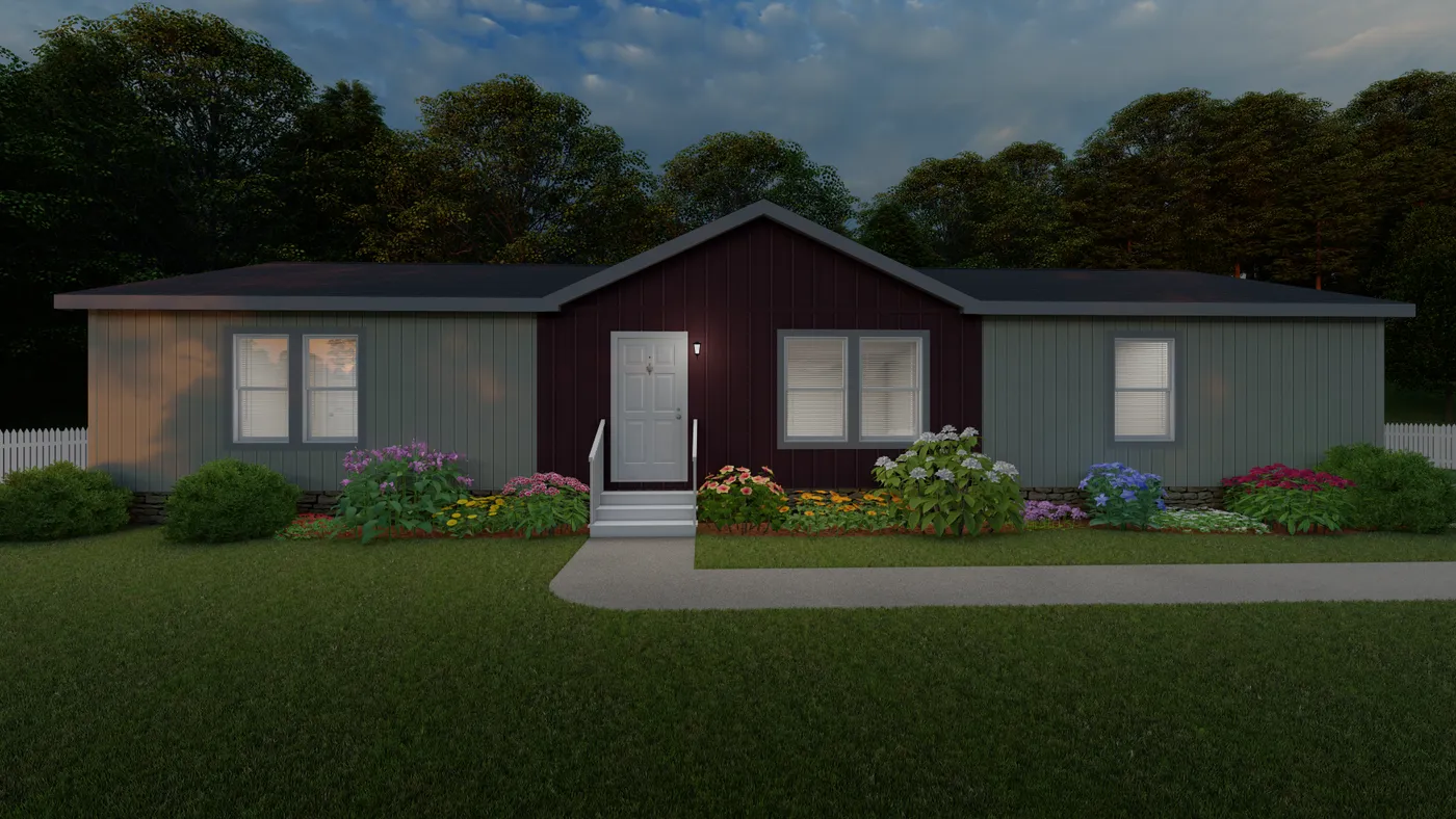 The 2034 COLUMBIA RIVER (NEW) Exterior. This Manufactured Mobile Home features 3 bedrooms and 2 baths.
