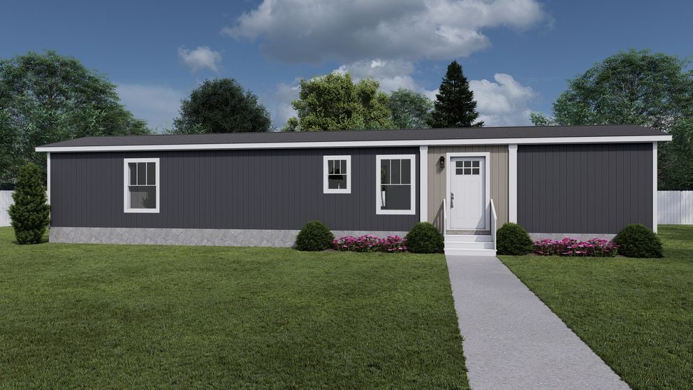 The BORN TO RUN Exterior. This Manufactured Mobile Home features 2 bedrooms and 2 baths.