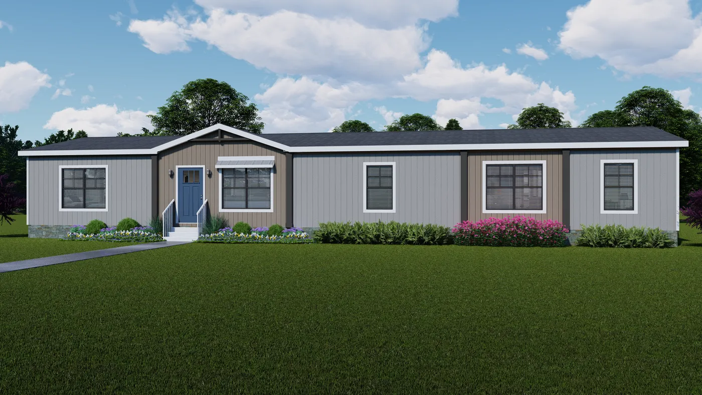 The NELLIE Exterior. This Manufactured Mobile Home features 4 bedrooms and 2 baths.