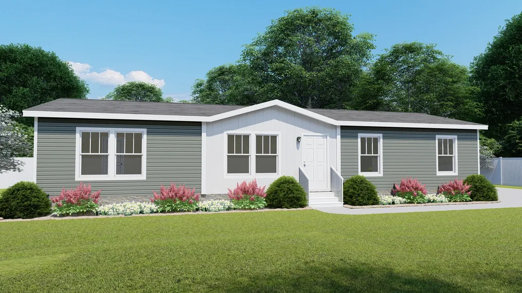 The 4210 "CAROLINA" 5628 Exterior. This Manufactured Mobile Home features 3 bedrooms and 2 baths.