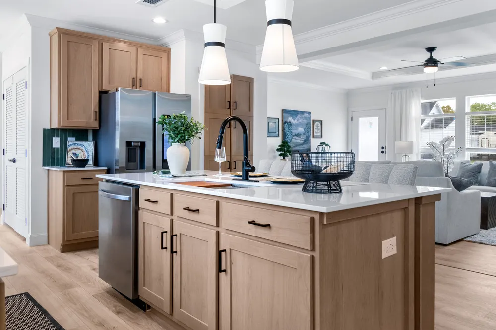 The THE OCEANSIDE 3 Exterior. This Manufactured Mobile Home features 3 bedrooms and 2 baths.