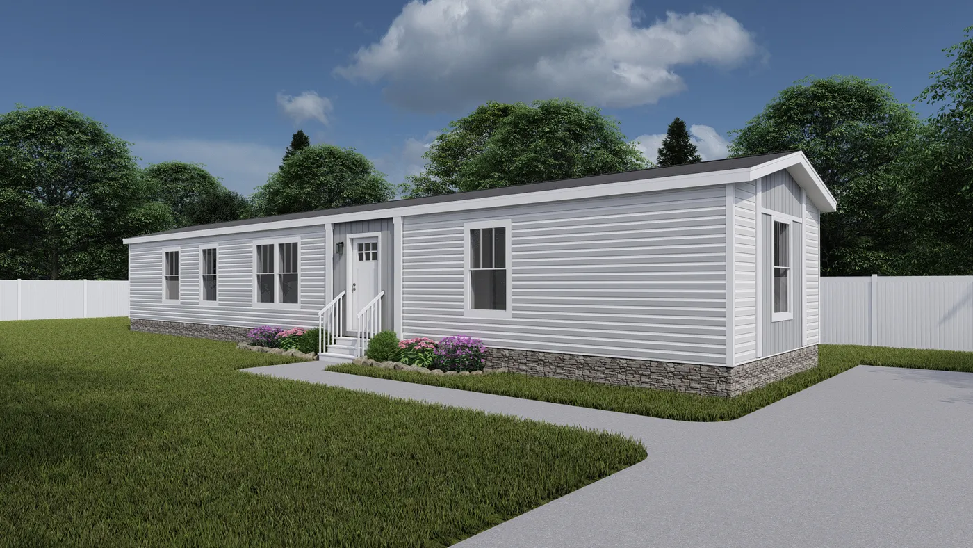 The RHYTHM NATION Exterior. This Manufactured Mobile Home features 3 bedrooms and 2 baths.