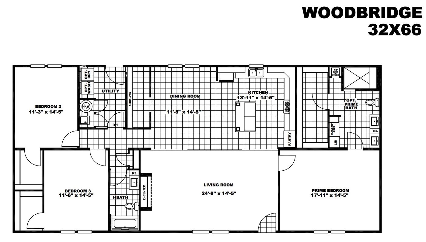 The THE WOODBRIDGE I Exterior. This Manufactured Mobile Home features 3 bedrooms and 2 baths.