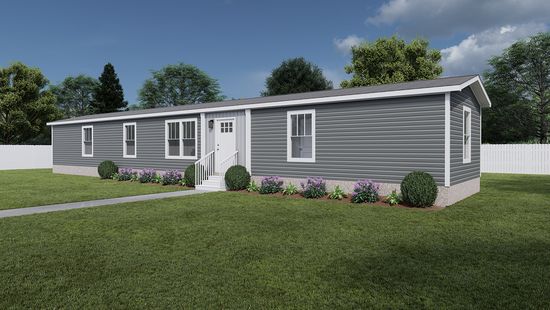 The 1006 "SOLSBURY HILL" 7616 Exterior. This Manufactured Mobile Home features 3 bedrooms and 2 baths.