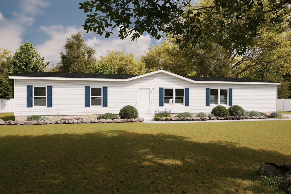 The THE EAGLE 76 Exterior. This Manufactured Mobile Home features 5 bedrooms and 2 baths.