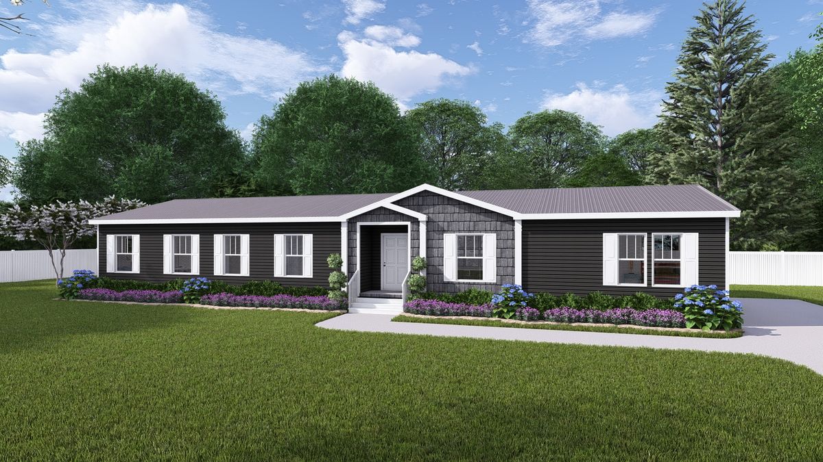 The THE HEXAGON Exterior. This Manufactured Mobile Home features 4 bedrooms and 3 baths.