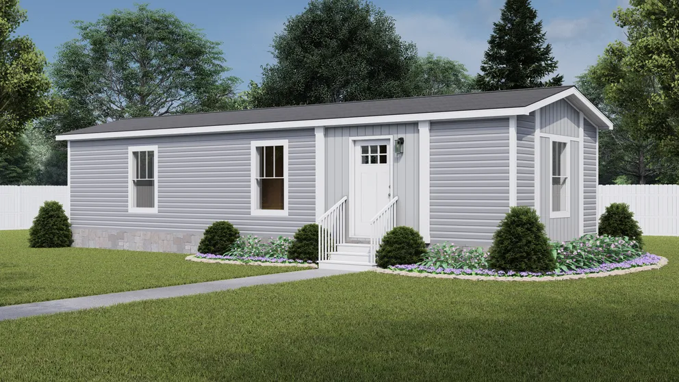 The YESTERDAY Exterior. This Manufactured Mobile Home features 1 bedroom and 1 bath.