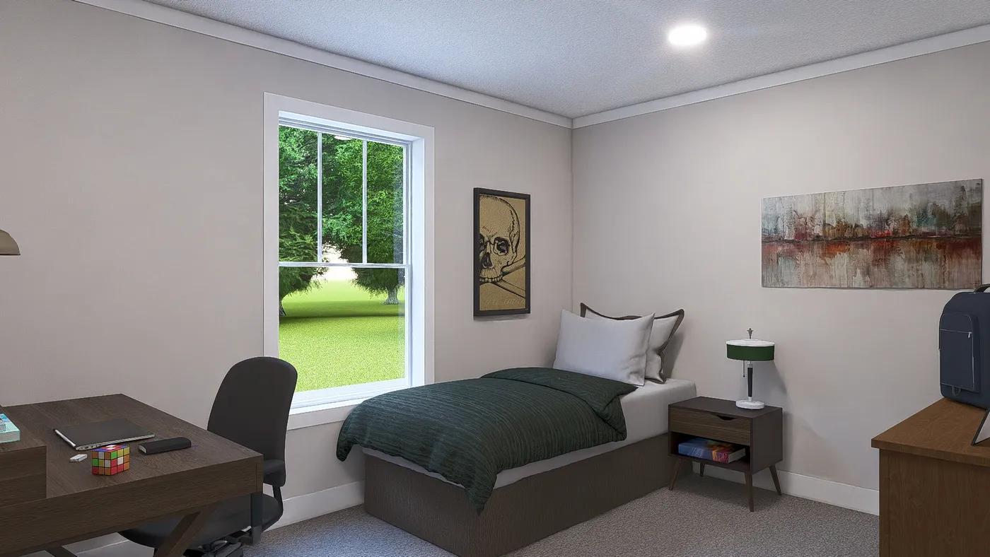 The LET IT BE Exterior. This Manufactured Mobile Home features 3 bedrooms and 2 baths.