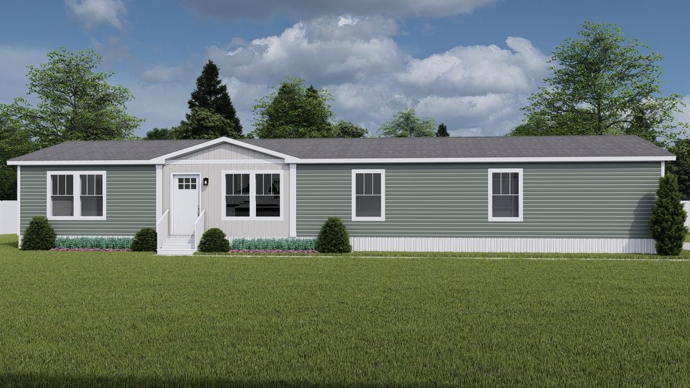 The HEY JUDE Exterior. This Manufactured Mobile Home features 4 bedrooms and 2 baths.
