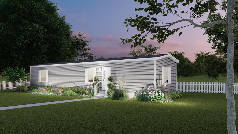 The DELIGHT Exterior. This Manufactured Mobile Home features 2 bedrooms and 2 baths.
