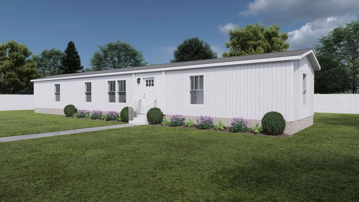 The 1676 SWEET CAROLINE Exterior. This Manufactured Mobile Home features 3 bedrooms and 2 baths.