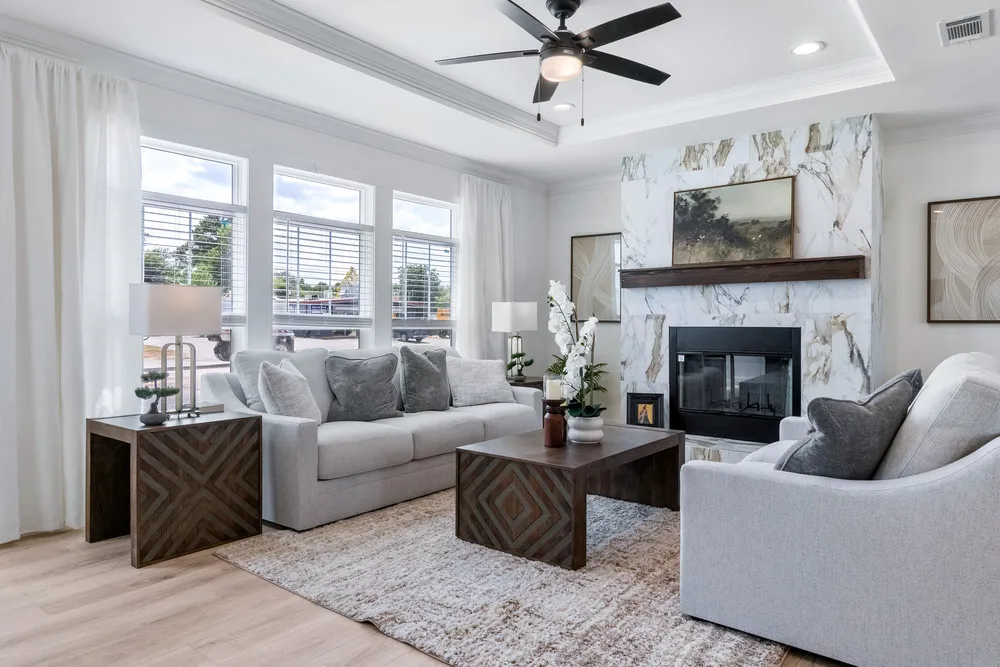 The THE OCEANSIDE 3 Exterior. This Manufactured Mobile Home features 3 bedrooms and 2 baths.