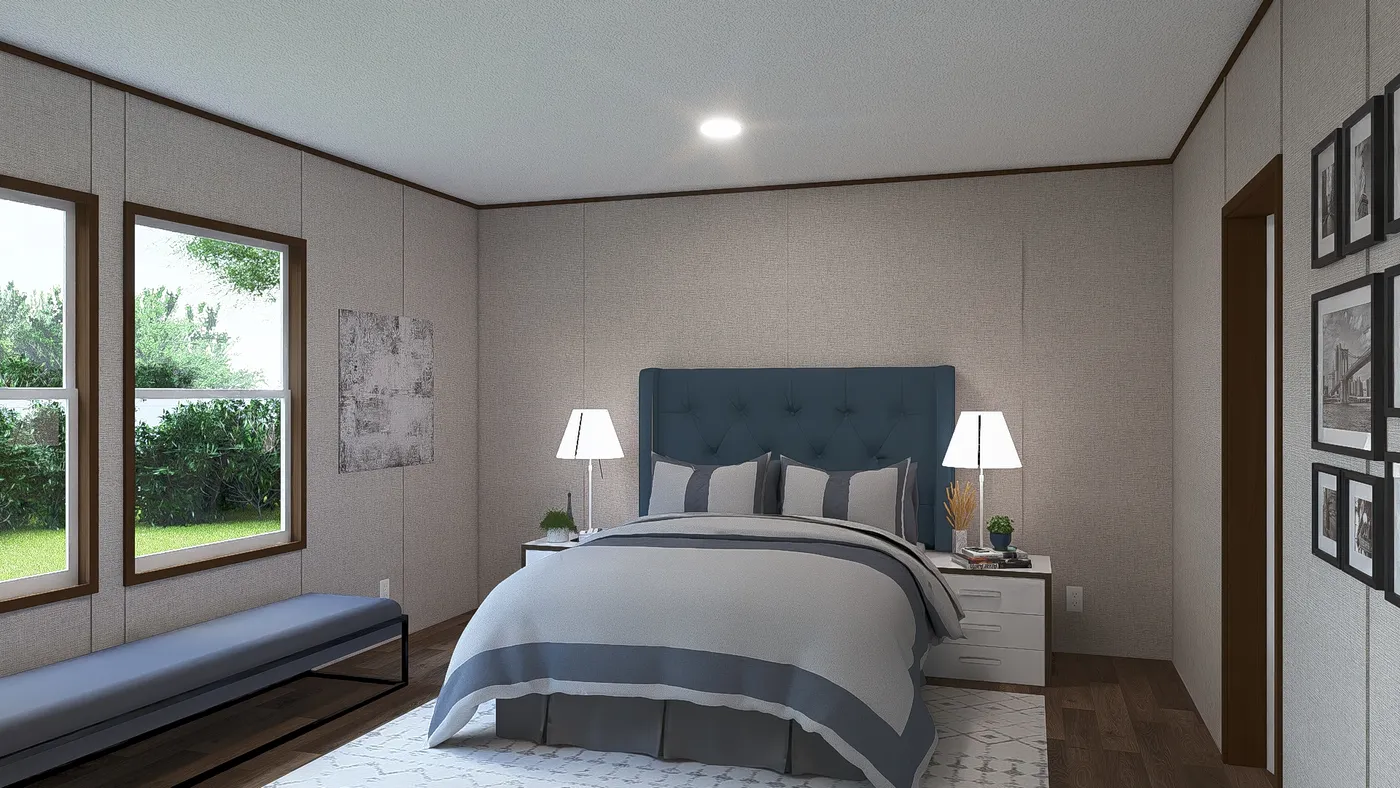 The REDWOOD Exterior. This Manufactured Mobile Home features 5 bedrooms and 3 baths.