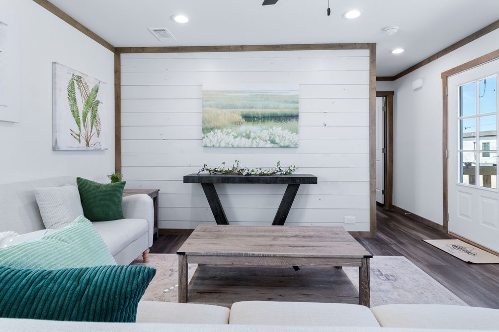 The LEVI Exterior. This Manufactured Mobile Home features 2 bedrooms and 2 baths.
