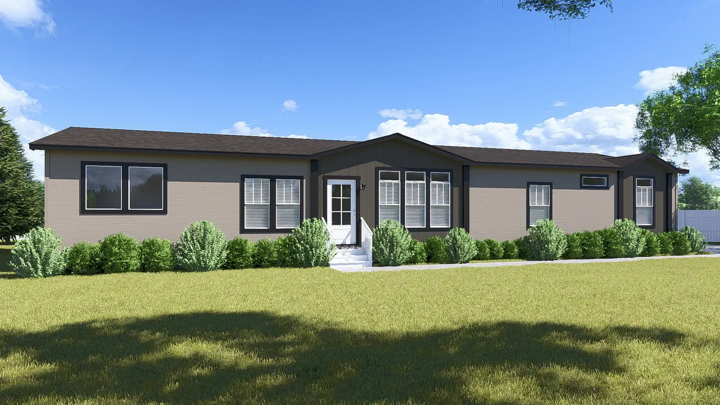 The THE OLYMPUS Exterior. This Manufactured Mobile Home features 4 bedrooms and 3 baths.