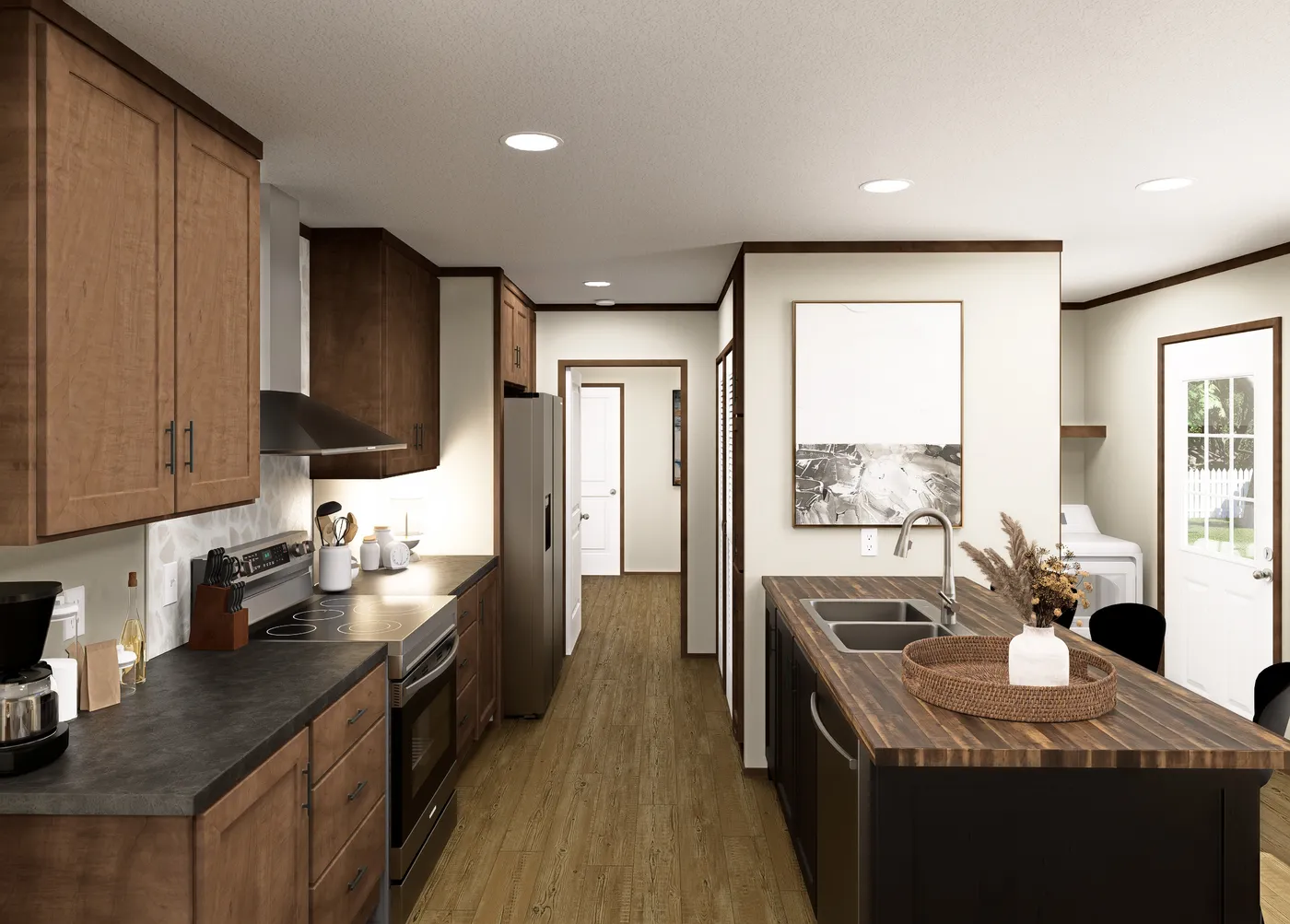 The LEWIS Exterior. This Manufactured Mobile Home features 2 bedrooms and 2 baths.
