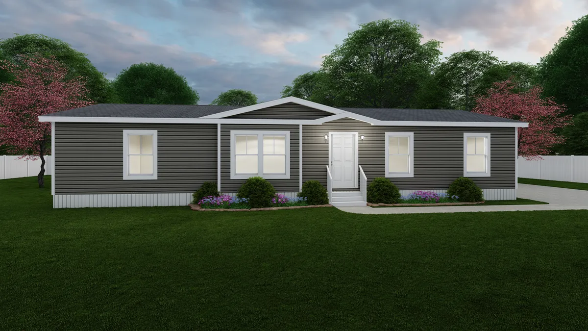 The LEGACY 89 Exterior. This Manufactured Mobile Home features 3 bedrooms and 2 baths.