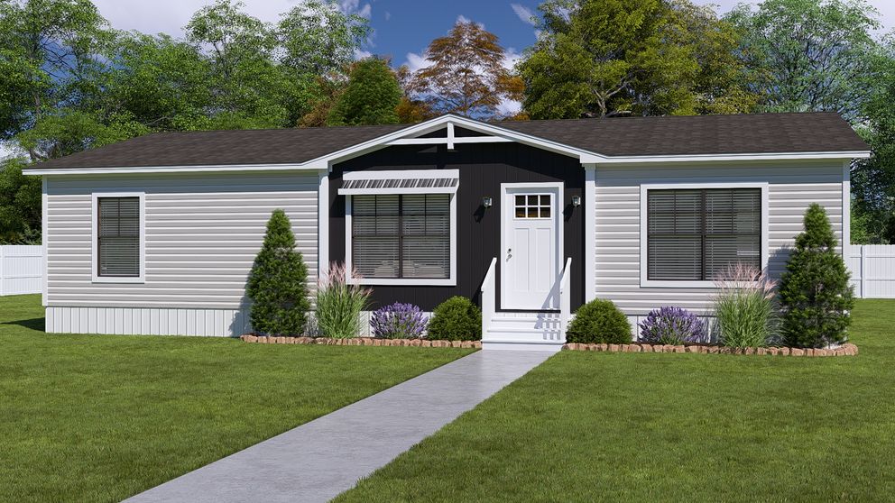 The SAWYER ELITE Exterior. This Manufactured Mobile Home features 3 bedrooms and 2 baths.