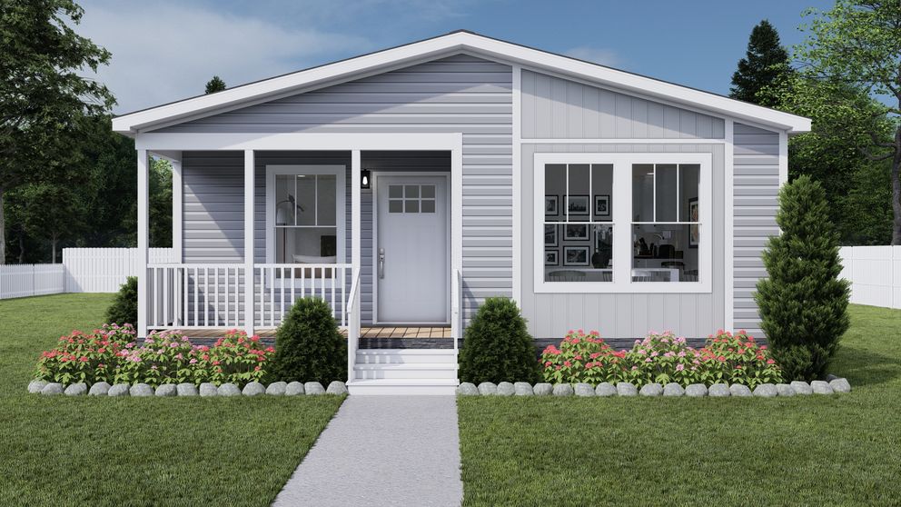 The STAYIN' ALIVE Exterior. This Manufactured Mobile Home features 3 bedrooms and 2 baths.