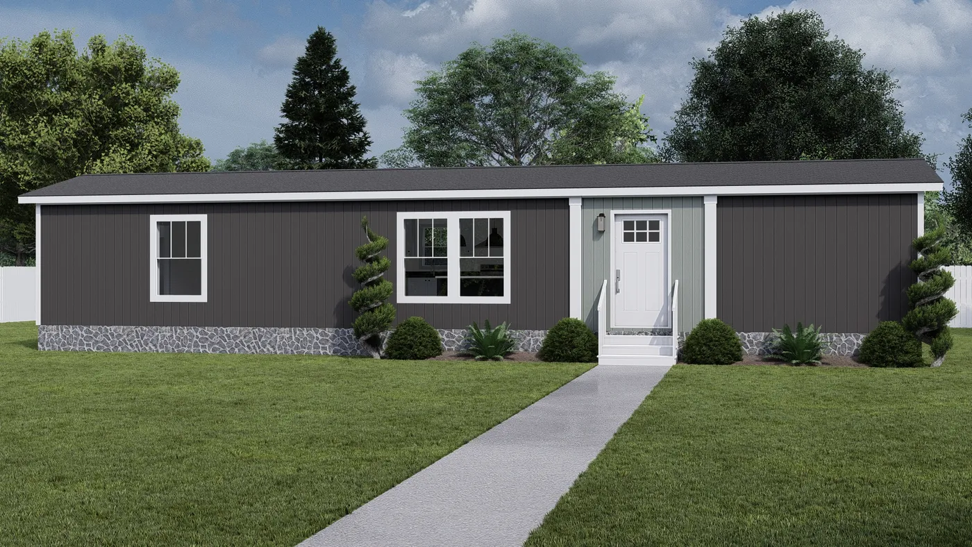 The STILL THE ONE Exterior. This Manufactured Mobile Home features 2 bedrooms and 2 baths.