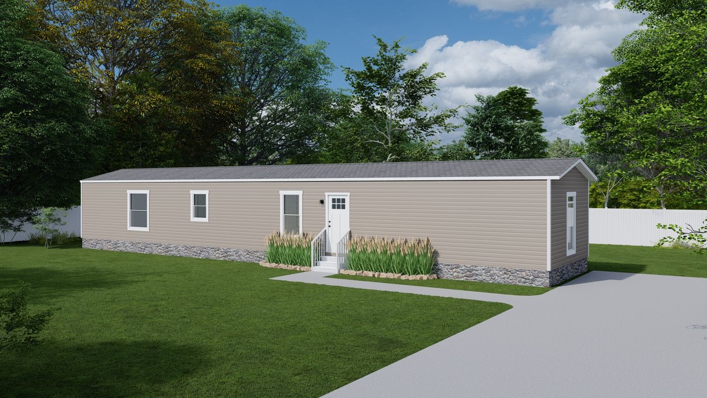 The SELECT 16723A Exterior. This Manufactured Mobile Home features 3 bedrooms and 2 baths.