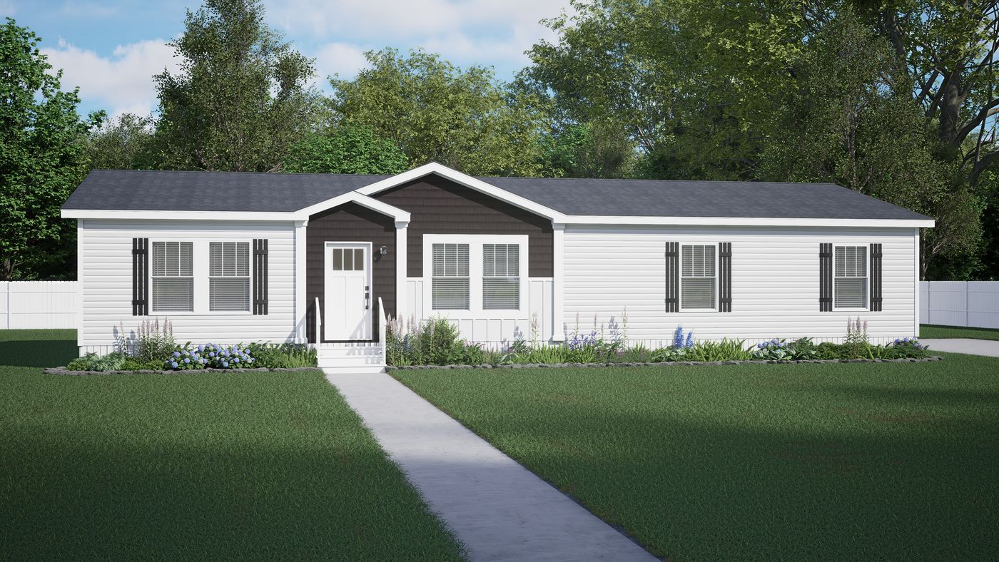 The THE VOGUE 60 Exterior. This Manufactured Mobile Home features 3 bedrooms and 2 baths.