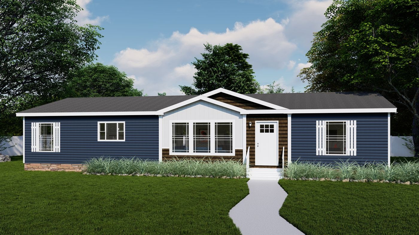 The REMINGTON Exterior. This Manufactured Mobile Home features 3 bedrooms and 2 baths.