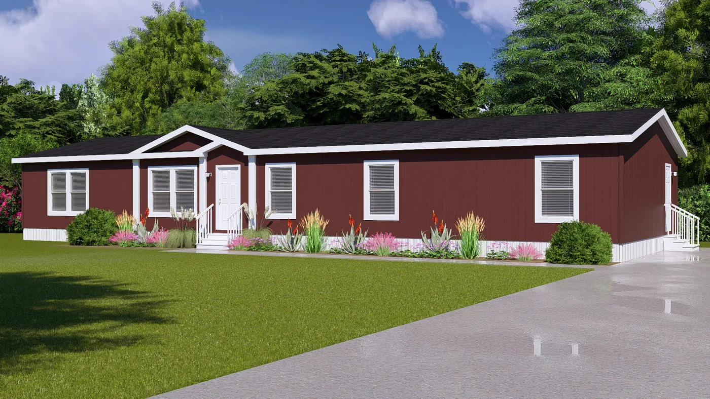 The ABSOLUTE VALUE Exterior. This Manufactured Mobile Home features 4 bedrooms and 2 baths.