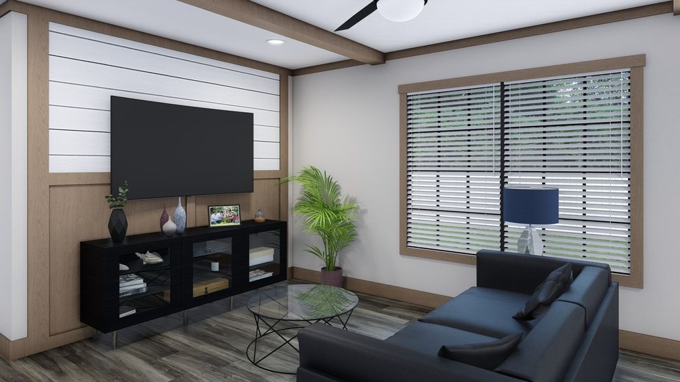 The THE ANGELINA Exterior. This Manufactured Mobile Home features 4 bedrooms and 2 baths.