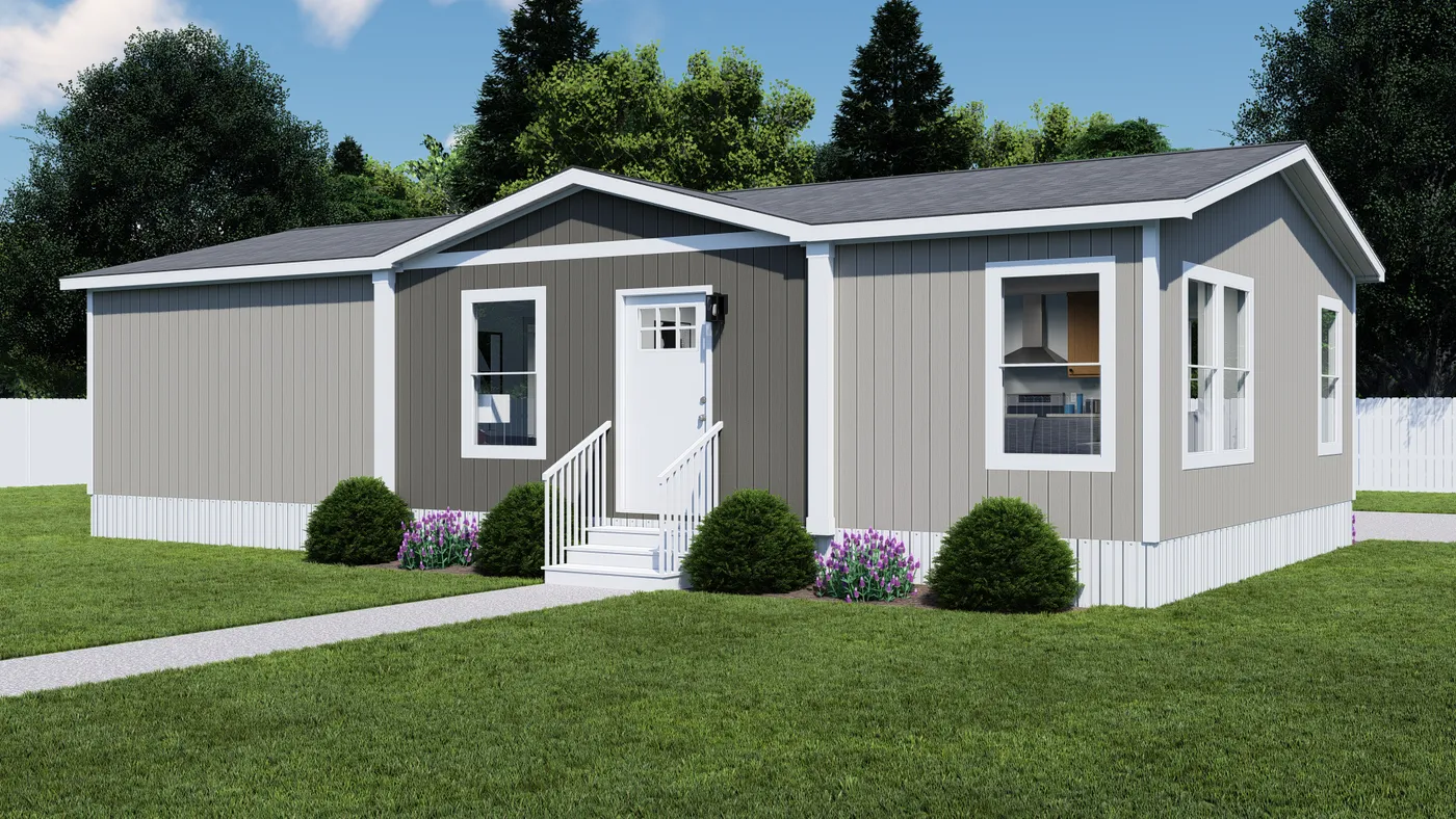 The RISING SUN Exterior. This Manufactured Mobile Home features 2 bedrooms and 2 baths.