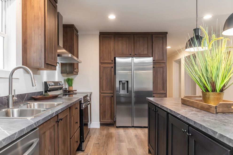 The LEAN ON ME Exterior. This Manufactured Mobile Home features 3 bedrooms and 2 baths.